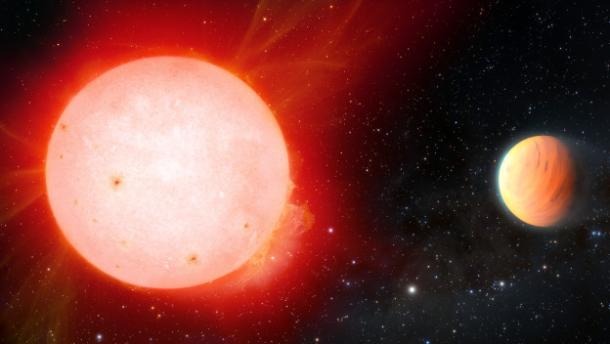 Artistic impression of an exoplanet orbiting a Red Dwarf.