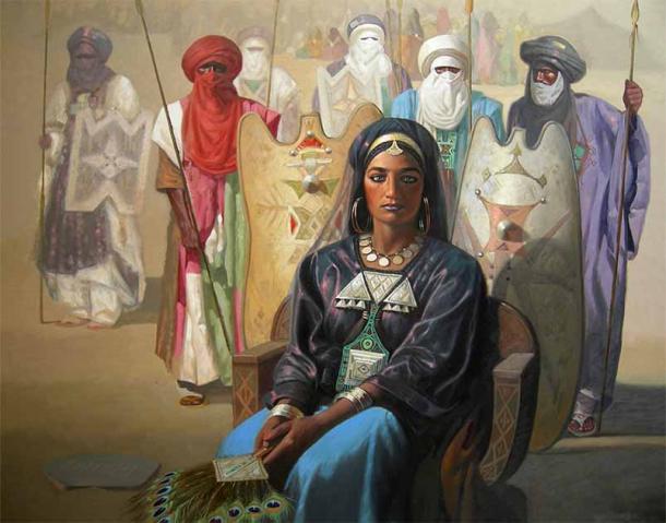 Artistic representation of Queen Tin Hinan of the Tuaregs by Hocine Ziani. (Public domain)