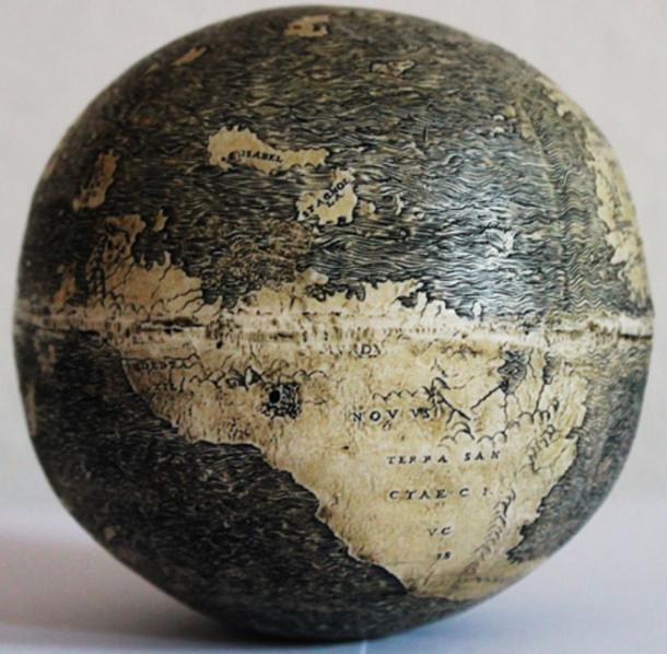 Asia on the ostrich egg globe, showing the large peninsula jutting southward at the right which is evidence of the influence of Henricus Martellus. Photo: Washington Map Society.