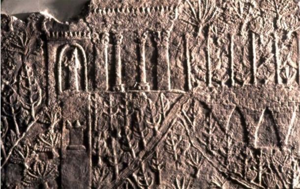 Assyrian wall relief from the British Museum showing garden in the ancient city of Nineveh. Was this the real Hanging Gardens of ‘Babylon’? (Public domain)