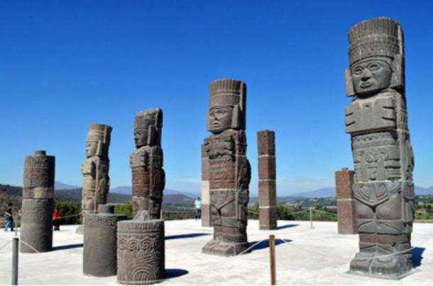 Figure 2. Atlantes (Toltec warrior statues) at Tula, Hidalgo, known as “place of the reeds.”