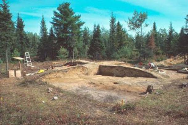 The Augustine Mound during excavations. 