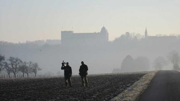 Author filming at Wewelsburg Castle.