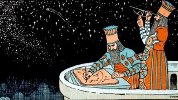 Babylonian Astrologers mapping the stars. Babylonian astrology was seen as very important in the running of the state. (Cradle of Civilization)