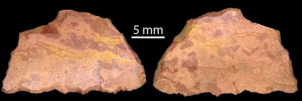 Backed artefact dated to 43,000 years ago showing evidence of use on its working edge. Jo McDonald, Author provided