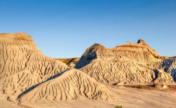 Calanchi del parco provinciale del dinosauro in Alberta, Canada