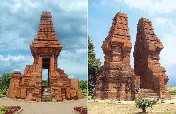 The Bajang Ratu Gate and Wringin Lawang, two examples of Majapahit Architecture, Trowulan, East Java, Indonesia