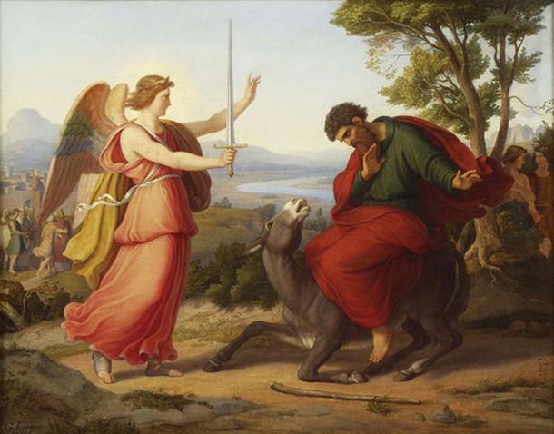 Balaam and the angel, painting from Gustav Jaeger, 1836. (Public Domain)