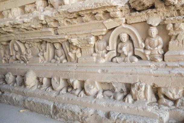 Bas-relief of Buddha and monks on the Stupa at Jaulian monastery, Taxila. (Sulo Letta / Adobe)