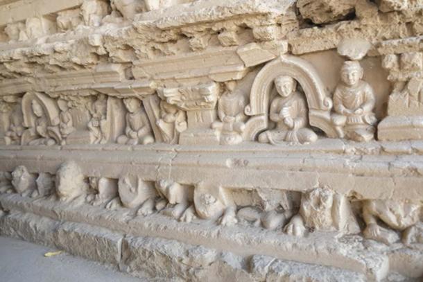 Bas-relief of Buddha and monks on the Stupa at Jaulian monastery, Taxila. (Sulo Letta / Adobe)