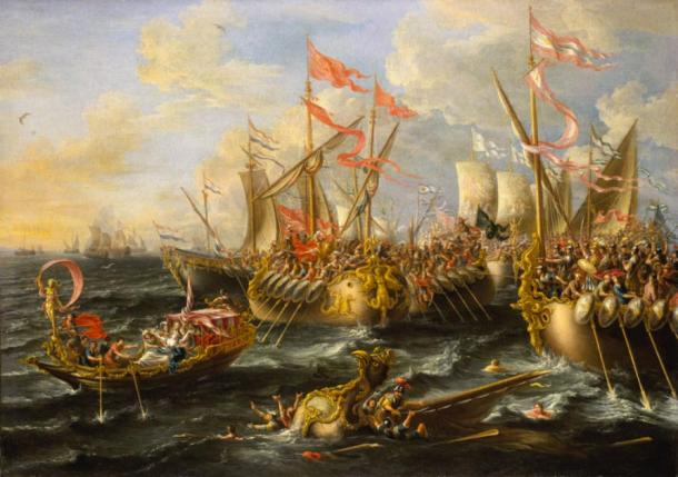The Battle of Actium in the war against Cleopatra and Antony. (Alonso de Mendoza / Public Domain)