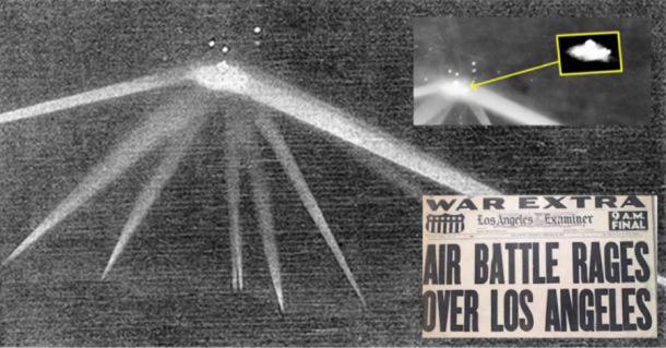 El incidente de objetos voladores no identificados de la Batalla de Los Ángeles.  (Proporcionado por el autor)