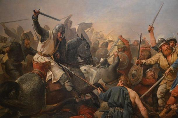 Detail of "The Battle of Stamford Bridge", Peter Nicholai Arbo, 1870. (Public Domain)