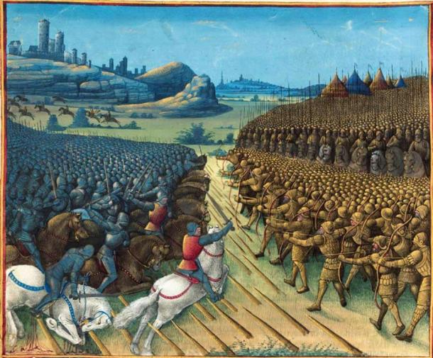 Battle of Nicopolis, which took place in 1396, in a miniature by Jean Colombe. (Public domain)