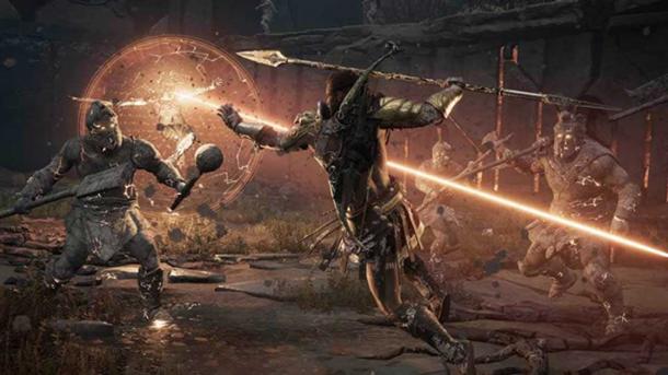 Battling Medusa and her re-animated stone statues in Assassin’s Creed: Odyssey. (Ubisoft)