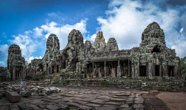 The ancient, beautiful Bayon Temple.