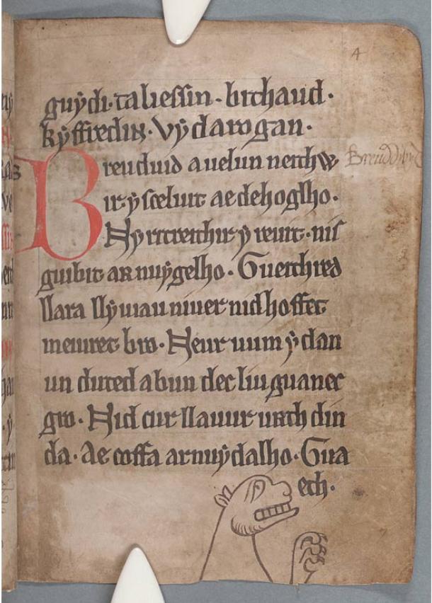 A page from the Black Book of Camarthen 