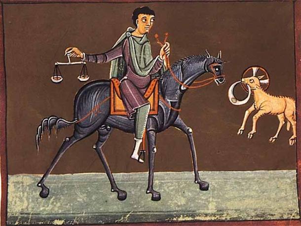 The third horseman, the Black Rider, of the Four Horsemen of the Apocalypse. (Public domain)