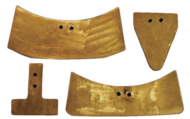Blades on the top left and bottom right produced Mycenaean-style curved incisions in rock. A triangular blade, top right, created a wobbly groove. A short, straight blade, bottom left, repeatedly became stuck as it swung into a rock’s surface. (N. Blackwell/Antiquity 2018)