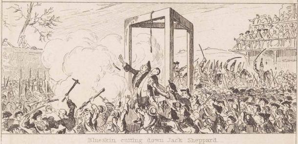 ‘Blueskin cutting down Jack Sheppard’. Illustration of Jack Sheppard’s execution. © Museum of London