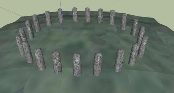 A digital reconstruction of Bluestonehenge by Henry Rothwell 