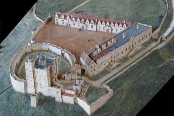 Una maqueta del castillo de Bolsover como podría haber sido a finales de 1600. (Andrew Michaels / CC BY 2.0)