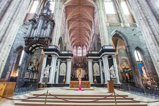 Bone walls were built in the St. Bavo’s Cathedral from remains removed from the church’s cemetery