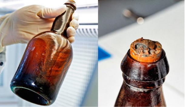 Bottles of beer retrieved from the Baltic shipwreck. 