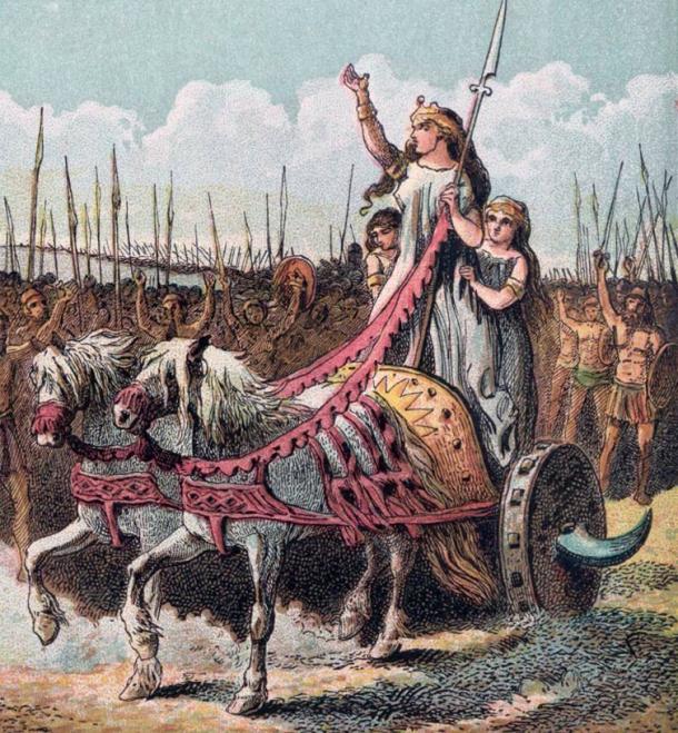 Boudica leads the rebellion against the Romans in 61 AD. 