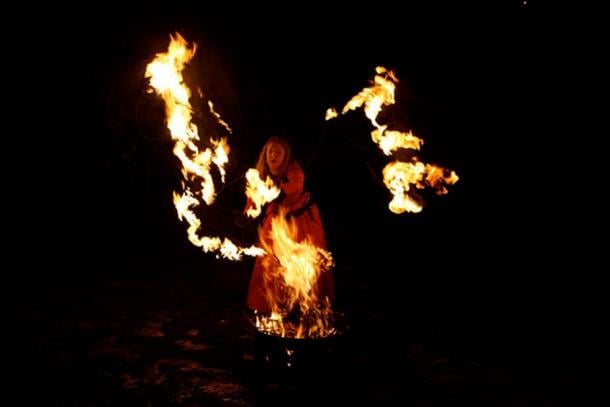 Brighid is celebrated with fire at a festival. (Mike Wright/CC BY-ND-2.0)
