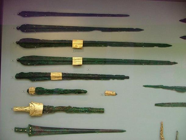 Bronze swords from the collection of the Athens National Archaeological Museum; who knows if any of them were used by famous ancient heroes or gods, or even how true to history Homer’s tales of the Trojan War are.