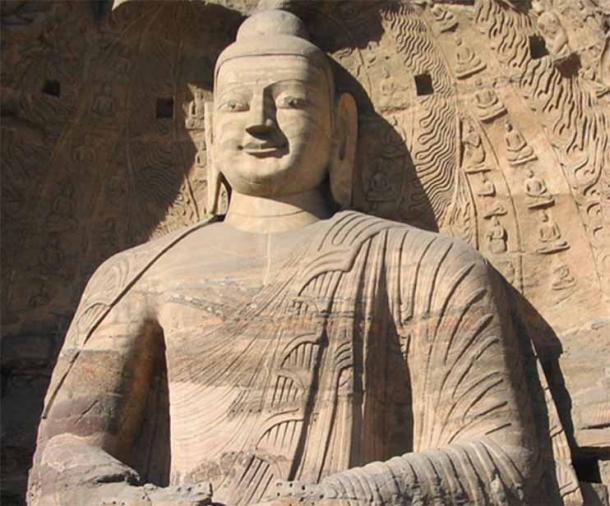 Close up of one of the larger Buddha statues at Yungang. (Felix Andrews (Floybix)/CC BY-SA 3.0)
