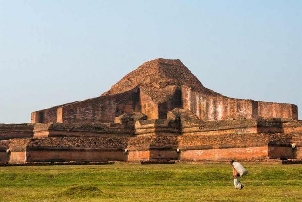 The central Buddhist stupa at Somapura Mahavihara, which has been a stunning Bangladesh UNESCO World Heritage Site since 1985, about one hundred years after it was “rediscovered.” (Danita Delimont / Adobe Stock)