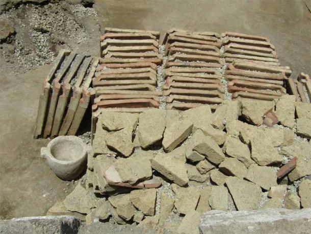 Building materials found at the Pompeii construction site. (Pompeii Sites)