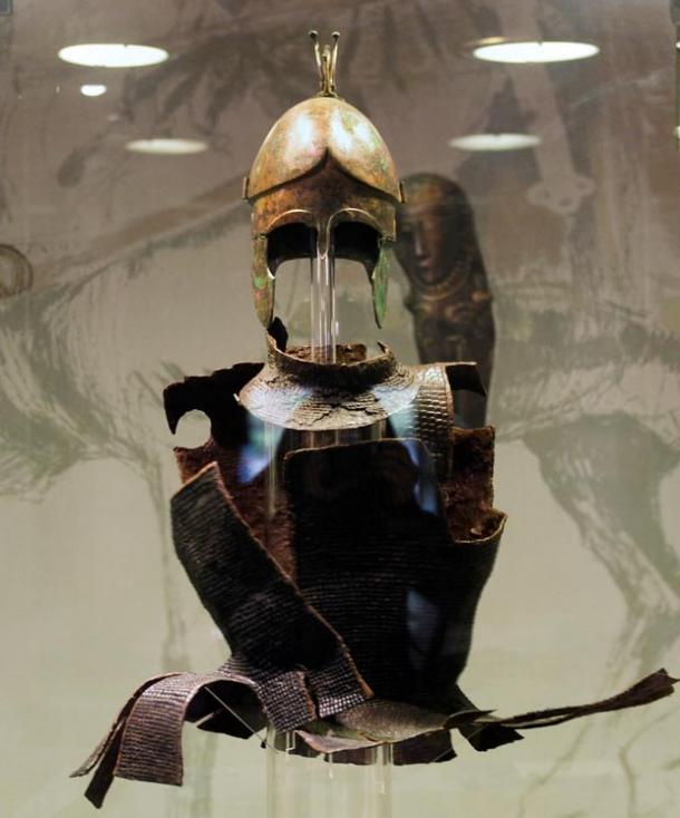 Another Bulgarian tumulus that escaped looting was of an Odrysian aristocrat whose grave goods included this armor and helmet.