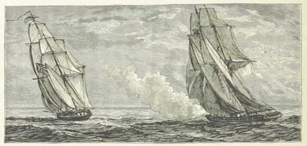 An illustration of the Burla Negra chasing the Morning Star.
