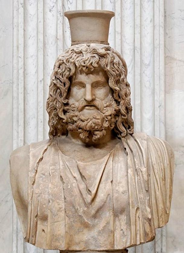 Bust of Serapis. Marble, Roman copy after a Greek original from the 4th century BC, stored in the Serapeum of Alexandria