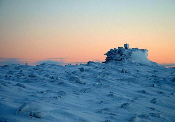 Cairn found atop a hill near Resolute Bay, Nunavut.