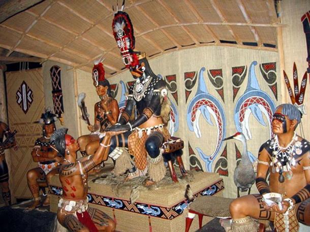 A diorama of a Calusa chief in the Florida Museum of Natural History.