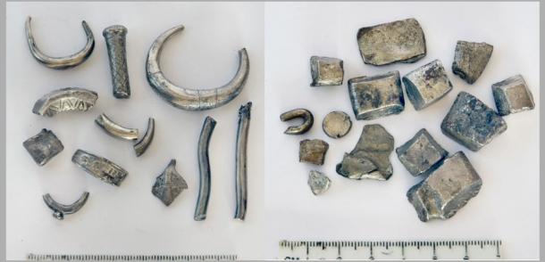 Uno de los tesoros de plata cananeos encontrados en Beth She'an en el norte de Israel data del siglo XII a. Contiene plata falsa: lingotes con una superficie plateada alrededor de un núcleo rico en cobre.