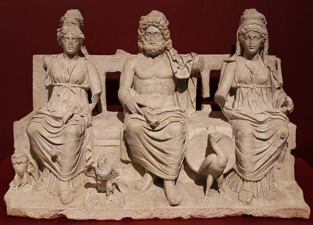 Capitoline Triad of Juno, Jupiter, and Minerva.