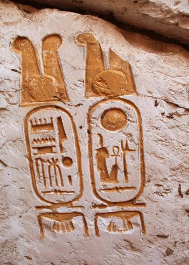 Cartouche found at the palace site identifying Ramesses the Great