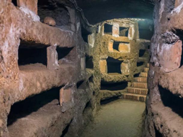  Catacombe di San Pancrazio under basilikan i Trastevere, Rom. (Frankix / Adobe Stock)