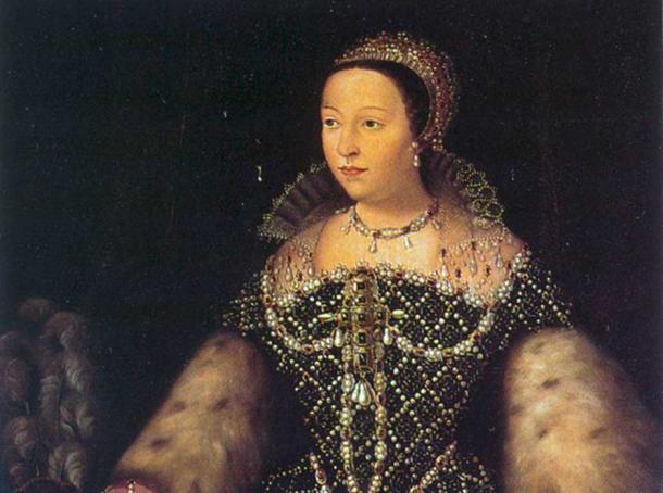 Catalina de Médicis como reina de Francia. 