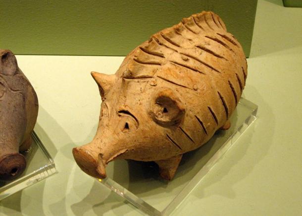 Ancient toy: Ceramic rattle in the shape of a pig, Cypro-Archaic II period (600-480BC).
