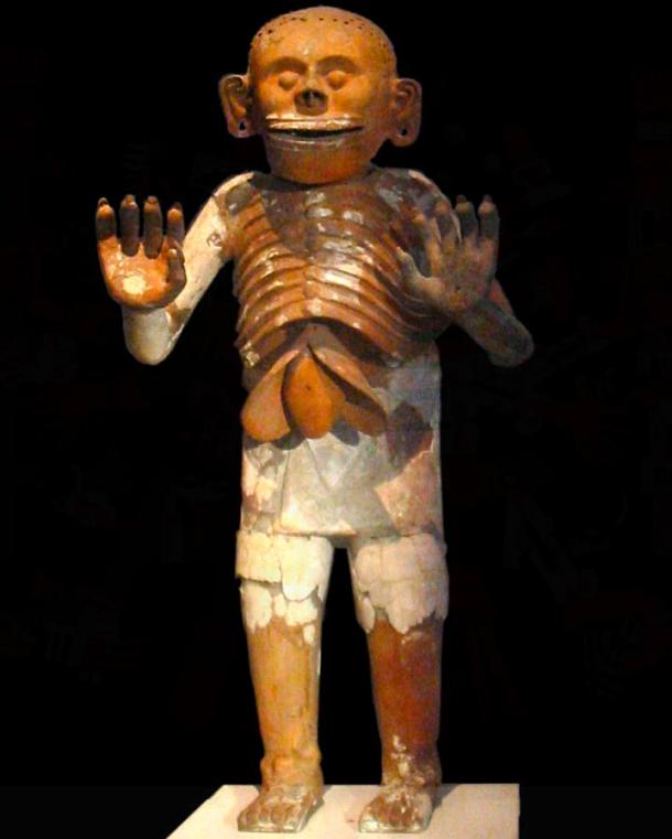 Ceramic representation of Mictlantecuhtli recovered during excavations of the House of Eagles in the Templo Mayor, now on display at the museum of the Templo Mayor in Mexico City