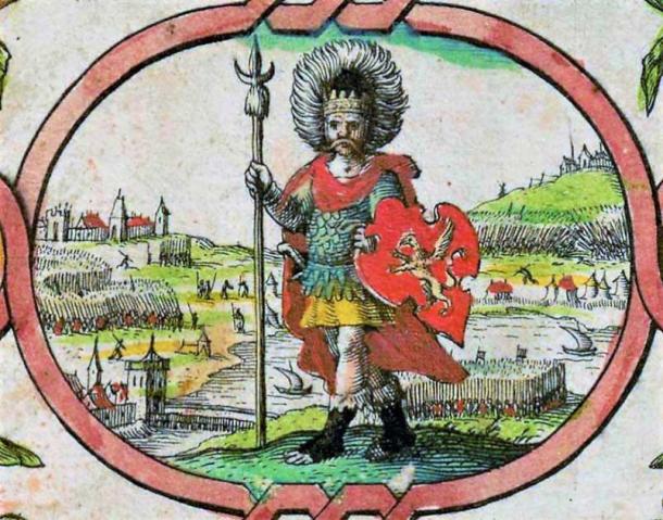 Cerdic of the Kingdom of Wessex in an imaginary depiction from John Speed’s 1611 “Saxon Heptarchy.” (Public domain)
