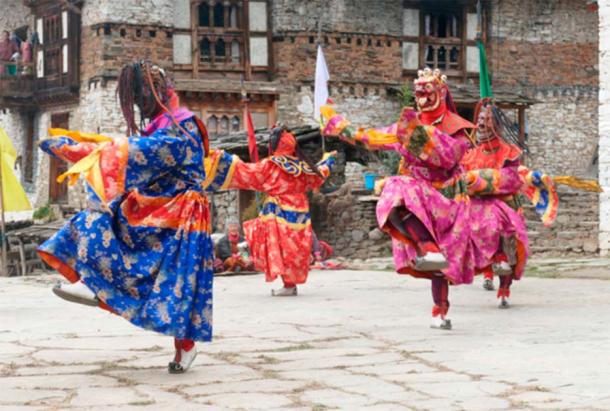 Cham dance. Wrathful deities dance to purify the ground. (cascoly2/Adobe Stock)