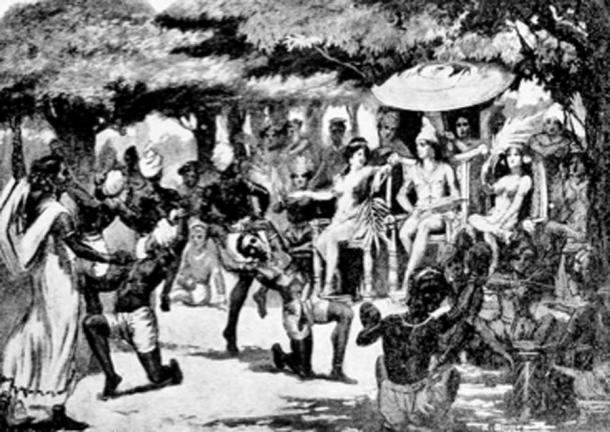 Chandragupta Maurya entertains his bride from Babylon, the marriage agreement between the Seleucid Empire and Mauryan dynasty. (Napoleon 100 / Public Domain)