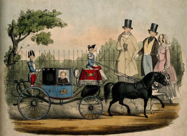 Charles S. Stratton, a dwarf known as General Tom Thumb, in his carriage. Lithograph. Source: Wellcome Images/CC BY 2.0